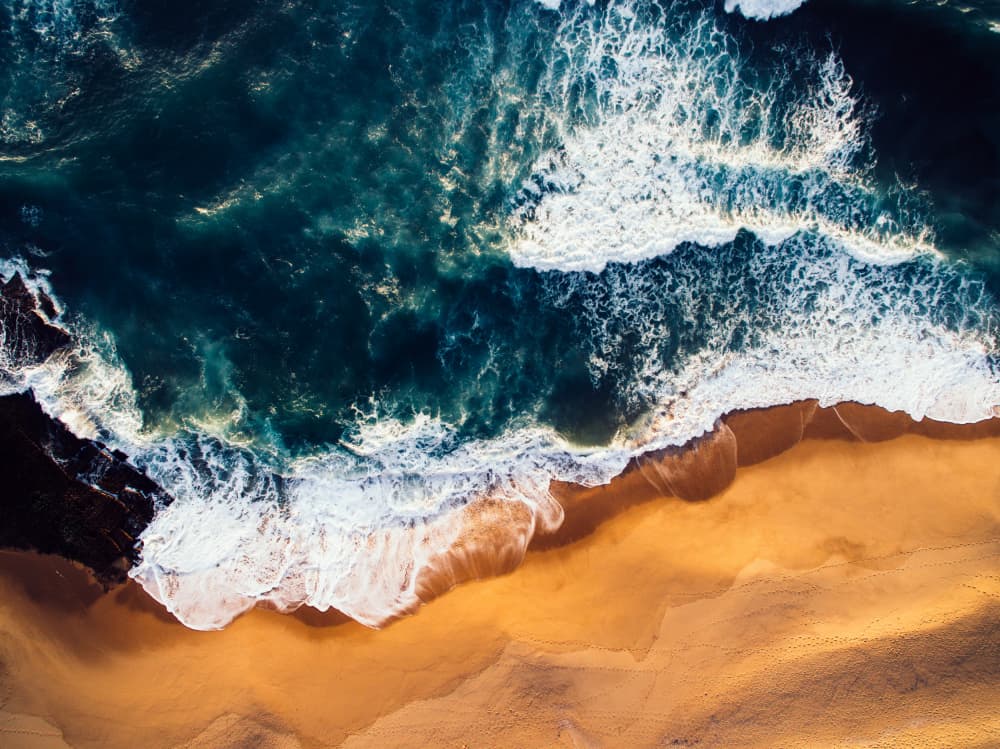 Golden Sand Ocean Waves by Javier Pardina — canvas wall art