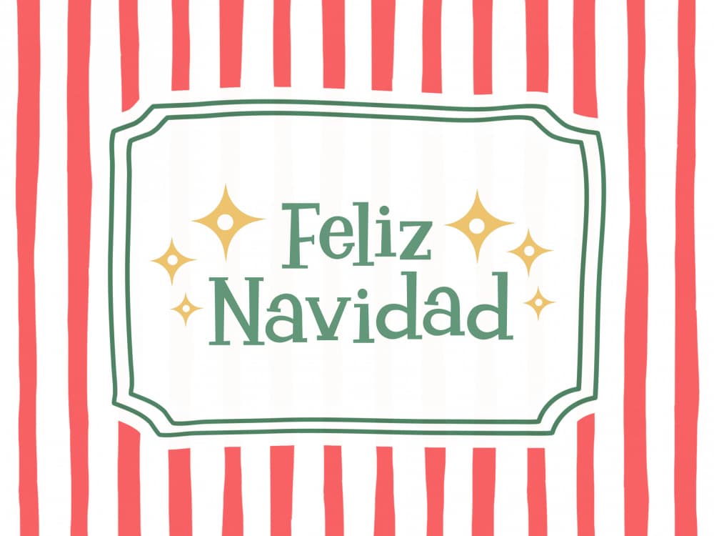Feliz Navidad Stripes by Jolly and Dash — canvas wall art