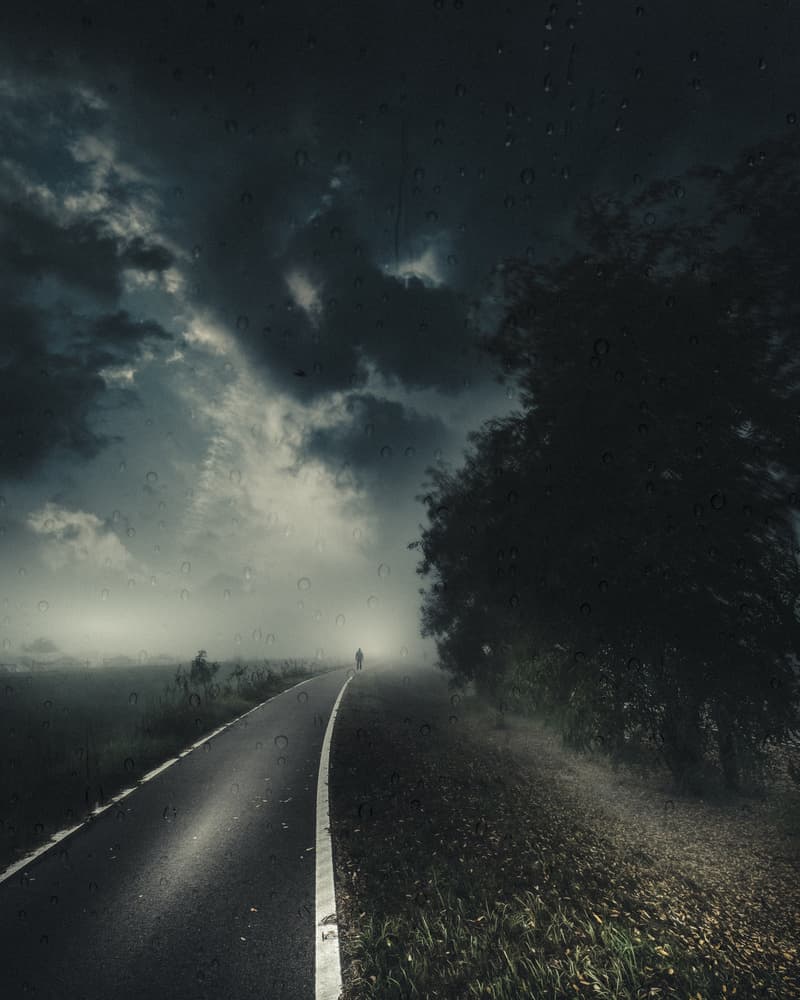 Misty Road Solitude by Andrea Fraccaroli — canvas wall art