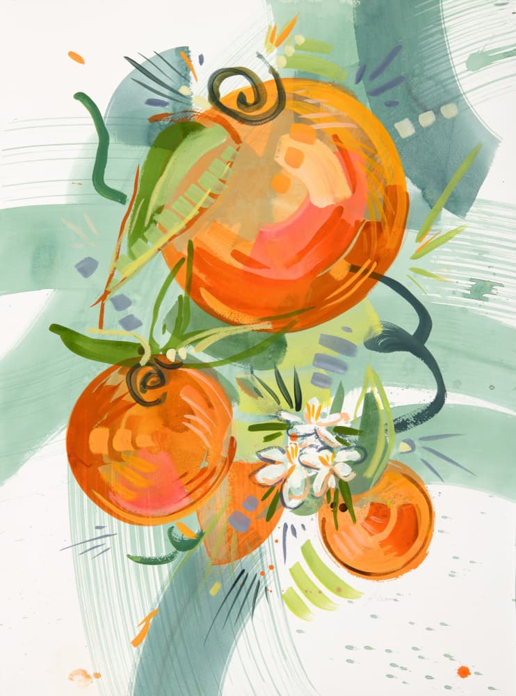 Vibrant Orange Blossoms by Kristin Cronic — canvas wall art