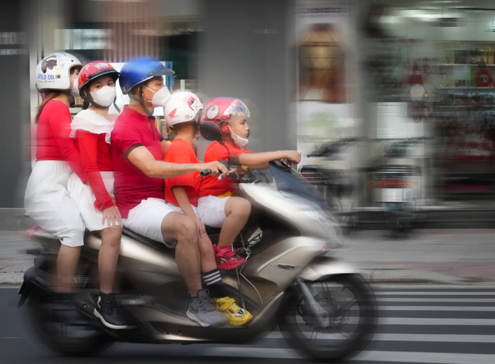 Family Scooter Ride by Yuan Su — canvas wall art