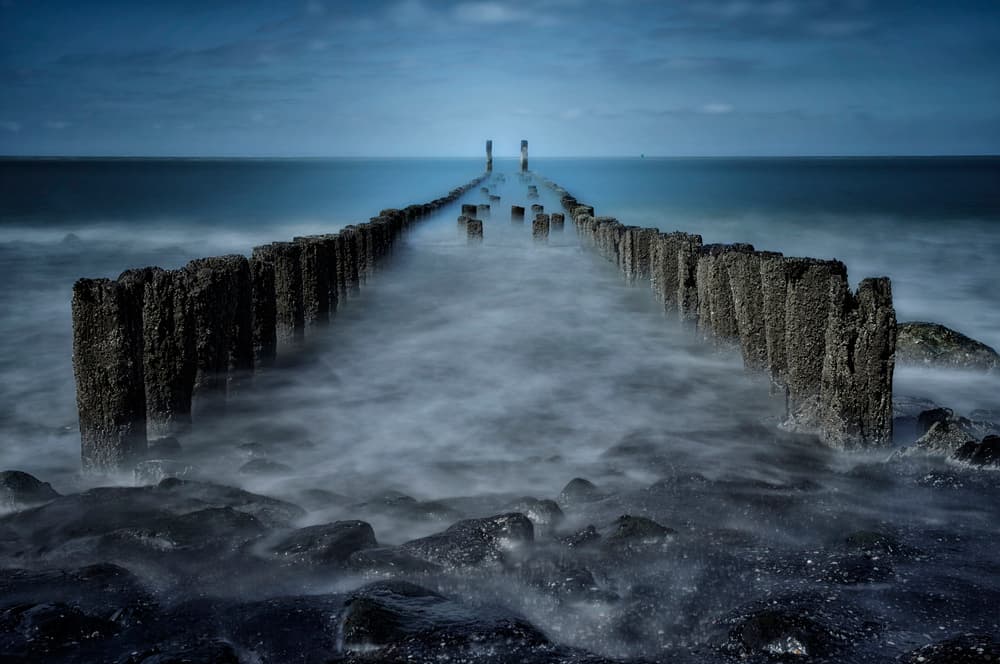 Moody Ocean Pier by Anton van Dongen — canvas wall art