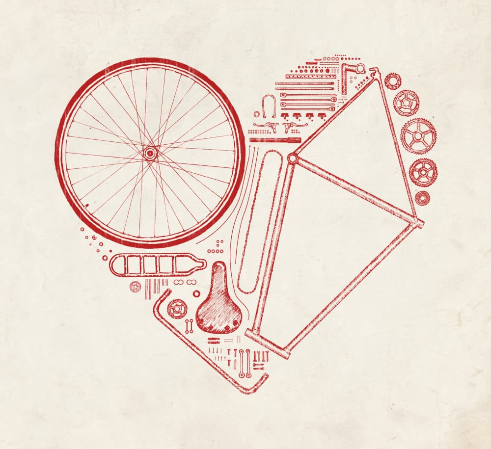 Bicycle Heart by Florent Bodart — canvas wall art