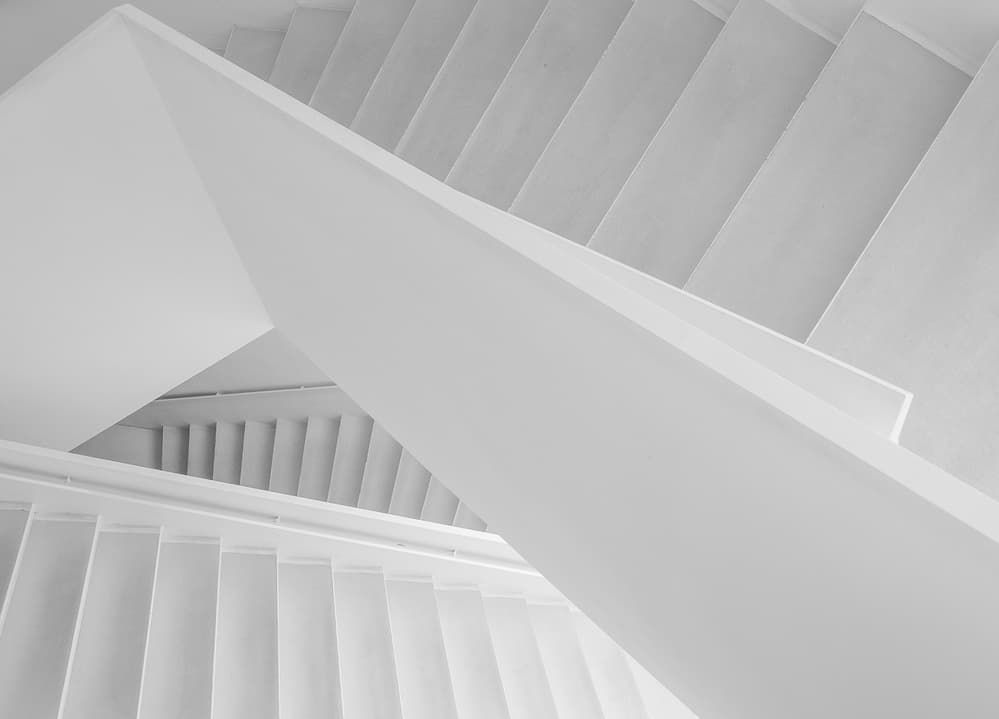 Geometric White Staircase by HAN dong hee — canvas wall art