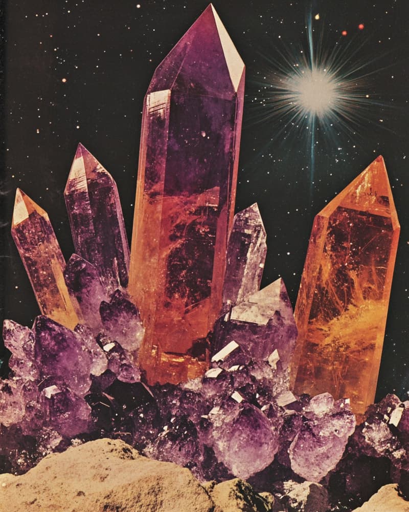 Glowing Crystal Cosmos by Samantha Hearn — canvas wall art