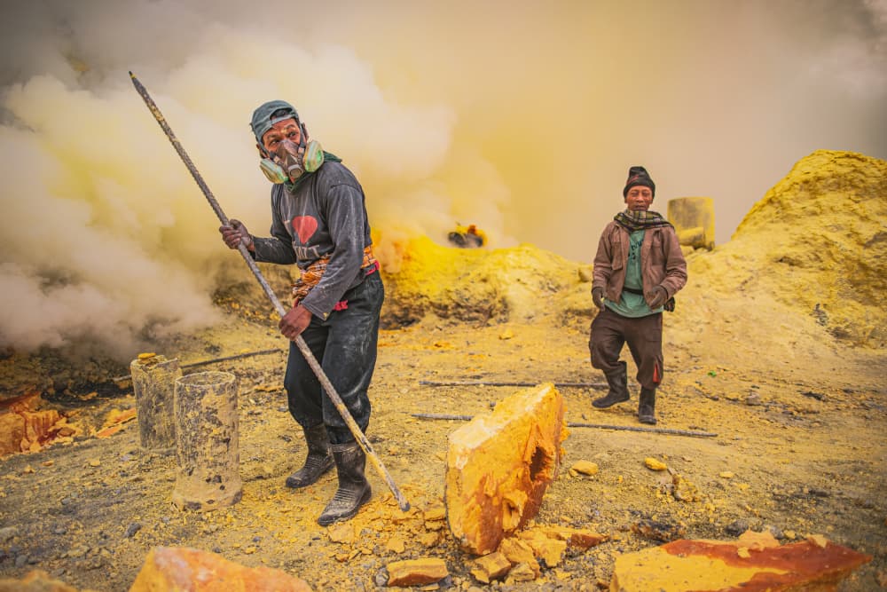 Sulfur Mine Workers by Marco Tagliarino — canvas wall art
