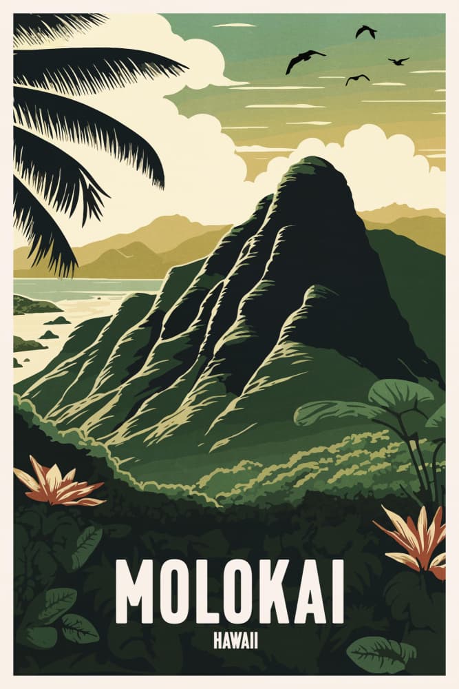 Molokai Tropical Landscape by thomas chedeville — canvas wall art