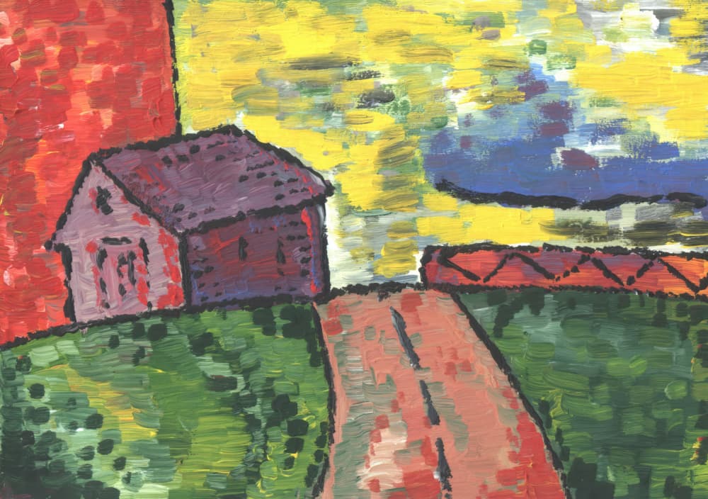 Colorful Country Barn by Kulik — canvas wall art