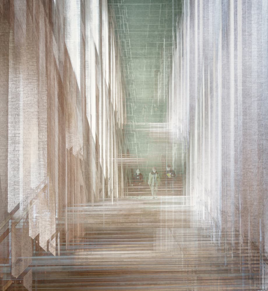 Abstract Blurred Hallway by Margit Lisa Pinggera — canvas wall art
