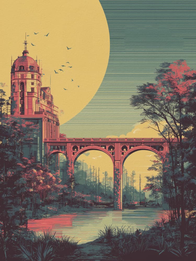 Vintage River Vista by Andreas Magnusson — canvas wall art