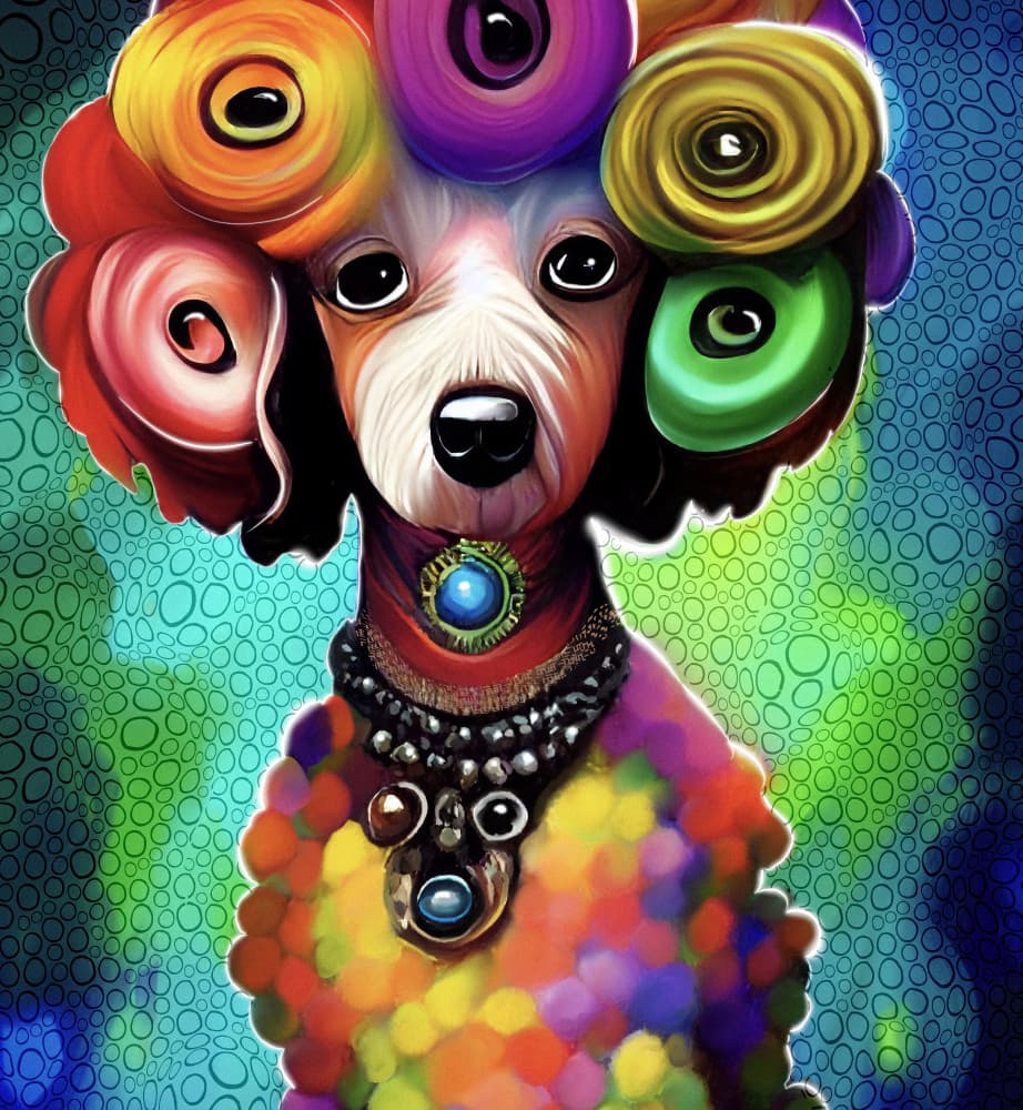 Whimsical Rainbow Dog by Ruth Day — canvas wall art