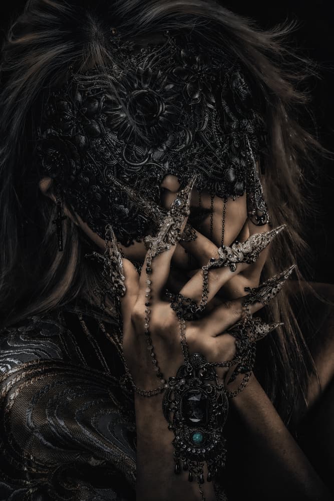 Dark Fantasy Masked Woman by KOIKI — canvas wall art