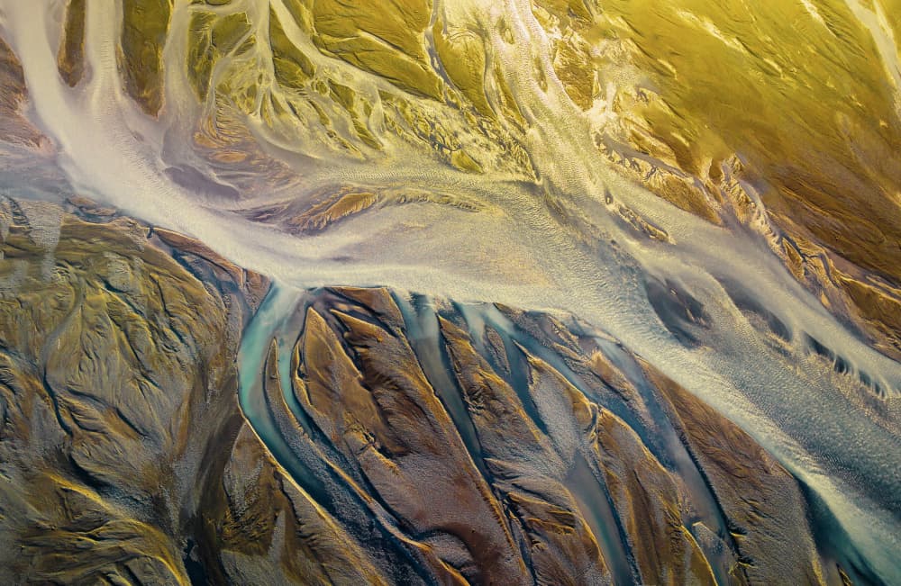 Glacial River Delta Abstract by Wei (David) Dai — canvas wall art