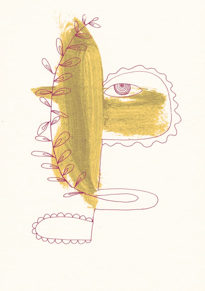 Whimsical Green Face by Santhosh ch — canvas wall art