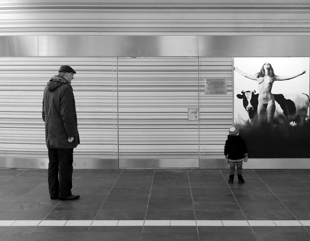 Generations Observe Nude Art by Huib Limberg — canvas wall art