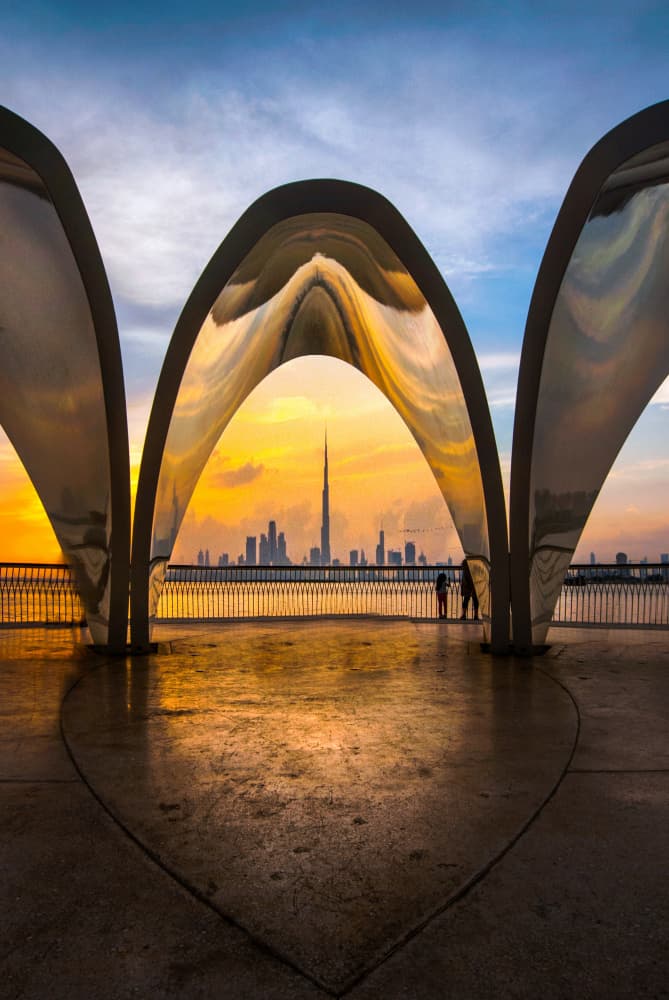 Dubai Sunset Arches by Rana Jabeen — canvas wall art