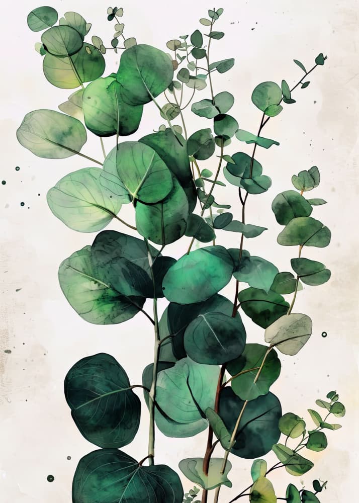 Green Eucalyptus Leaves by Justyna Jaszke — canvas wall art
