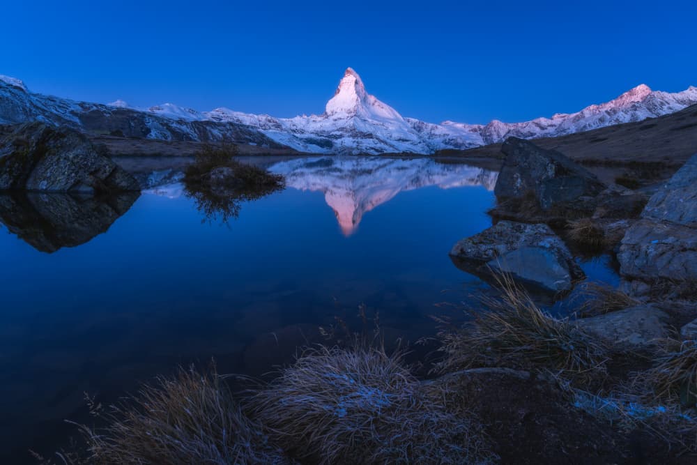 Matterhorn Blue Reflection by Andreea Selagea — canvas wall art