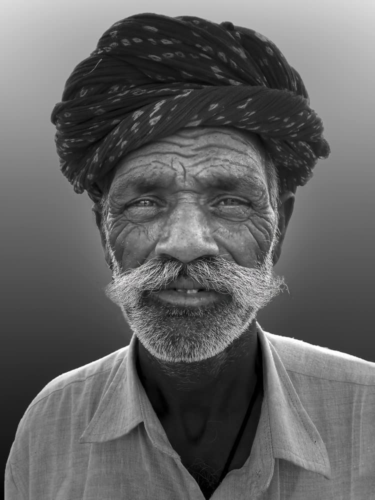 Indian Man in Turban by Alex Lu — canvas wall art