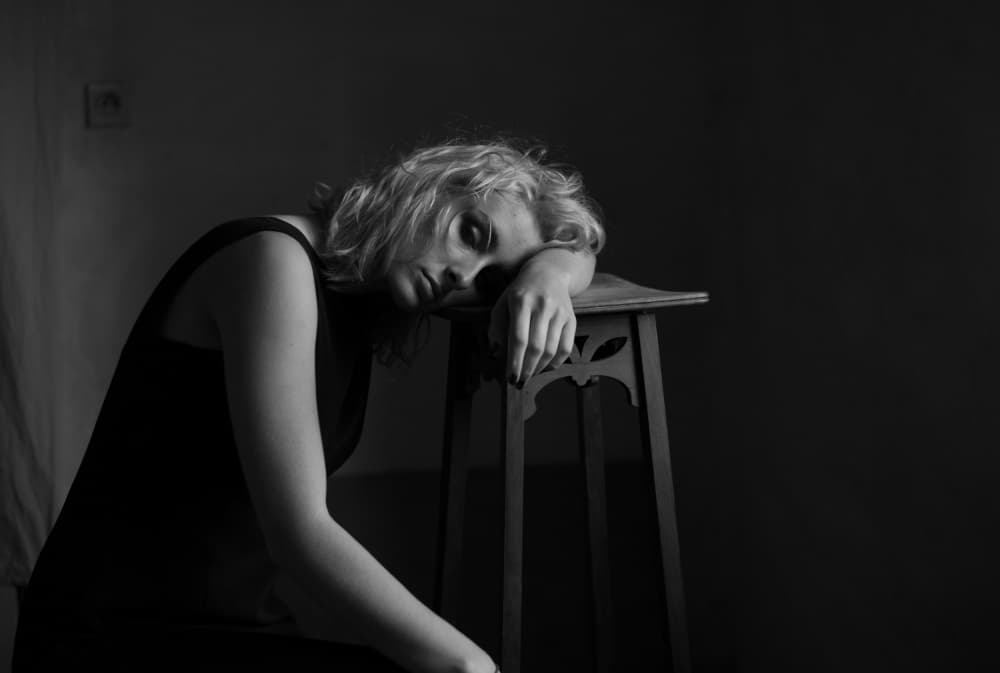 Pensive Blonde Woman by Małgorzata Masarz — canvas wall art