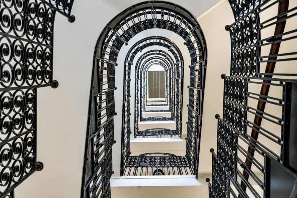 Grand Spiral Staircase by Dieter Reichelt — canvas wall art