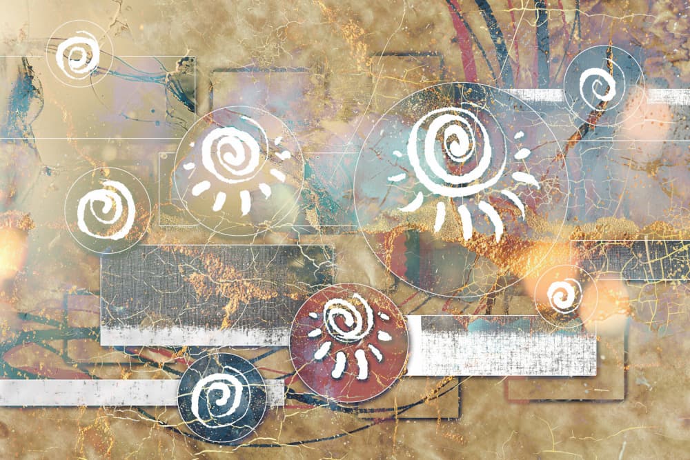 Earthy Abstract Suns by Rafal Kulik — canvas wall art