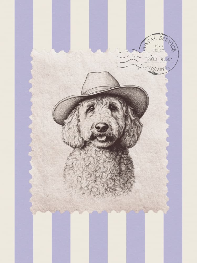 Cowboy Doodle Stamp by Jolly and Dash — canvas wall art