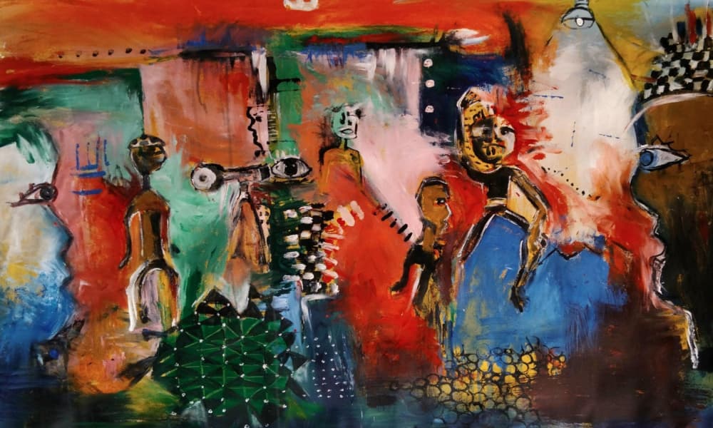 Vibrant Abstract People by Nico Phooko — canvas wall art