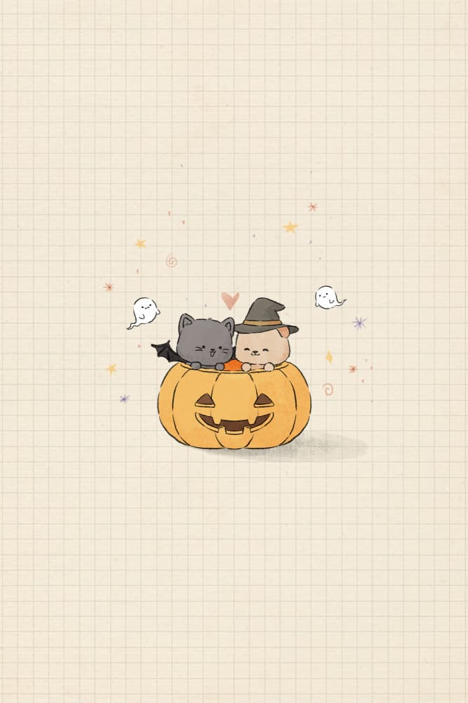 Halloween Pumpkin Friends by Xuan Thai — canvas wall art