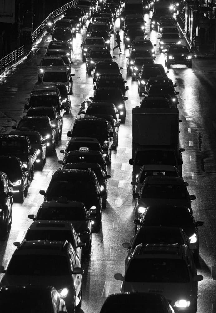 Night City Traffic by HAN dong hee — canvas wall art