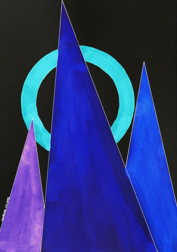 Geometric Mountain Peaks by Santhosh ch — canvas wall art