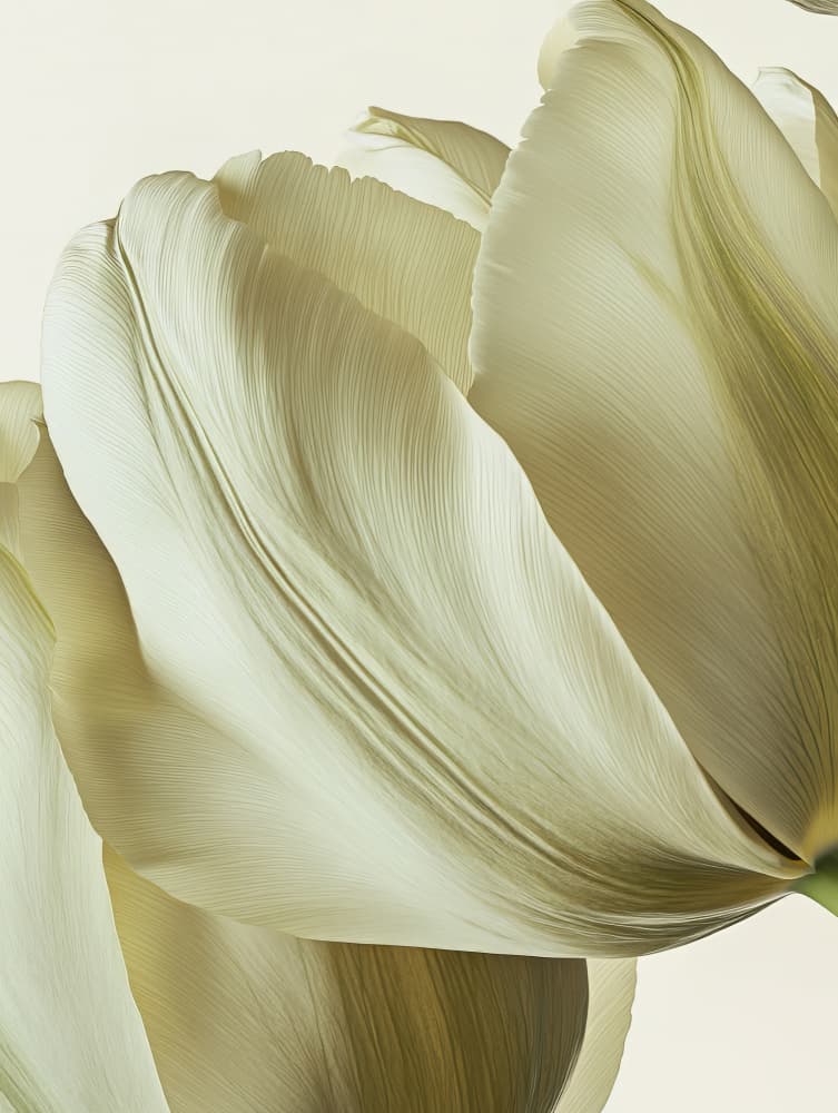 Soft Green Tulip Petals by Bilge Paksoylu — canvas wall art