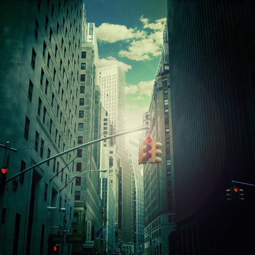 Vintage City Streets by ambra — canvas wall art