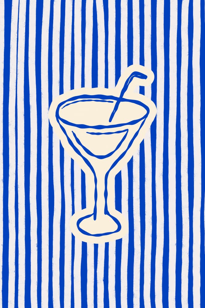 Striped Summer Cocktail by Treechild — canvas wall art
