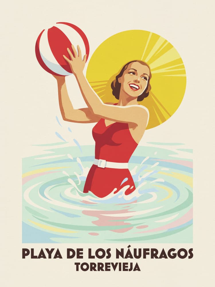 Retro Beach Ball Fun by Andreas Magnusson — canvas wall art