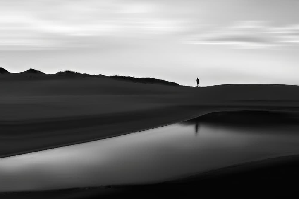 Solitary Figure Reflection by MingLun Tsai (蔡明倫) — canvas wall art