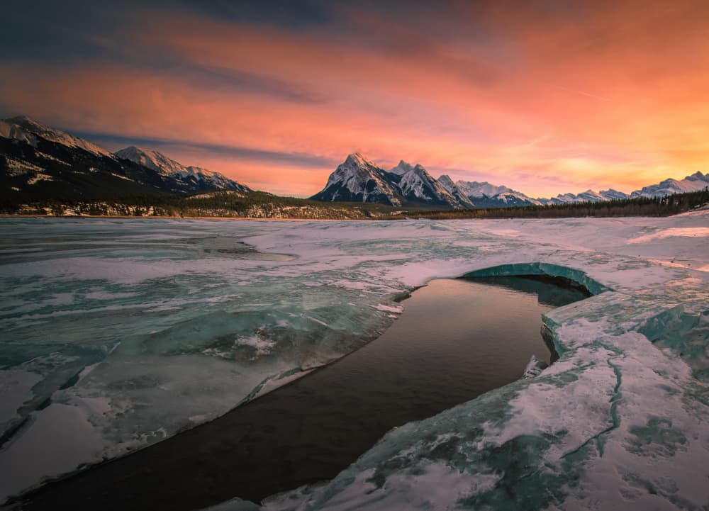 Frozen Mountain Sunset by Bing Li — canvas wall art