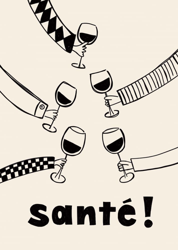 Wine Cheers Santé by Rio Soléy — canvas wall art