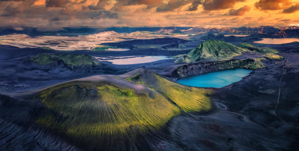 Vivid Volcanic Landscape by Chao Feng 天馬 — canvas wall art