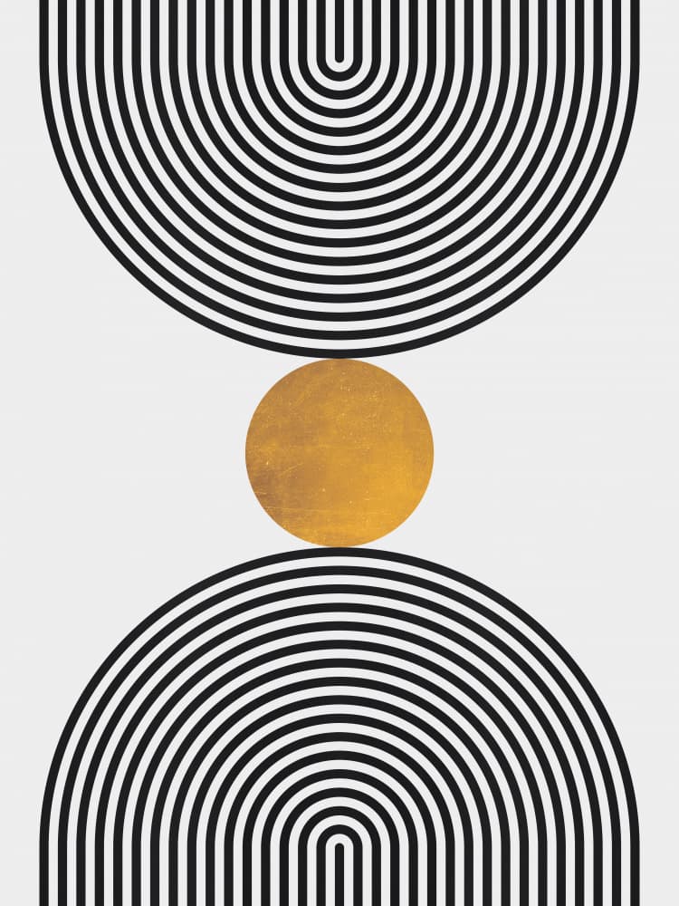 Golden Balance Arcs by Vitor Costa — canvas wall art