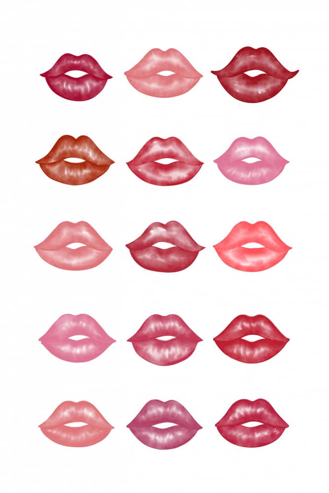 Vibrant Lipstick Collection by Martina — canvas wall art