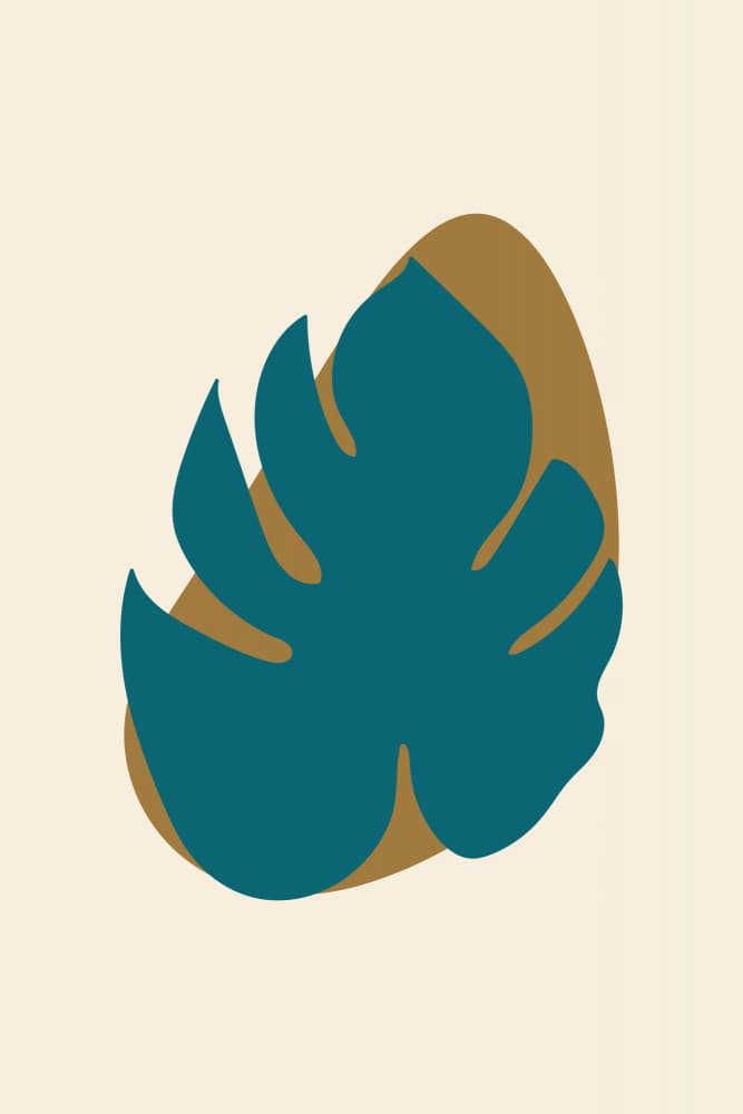 Organic Teal Leaf by Dina Dankers — canvas wall art