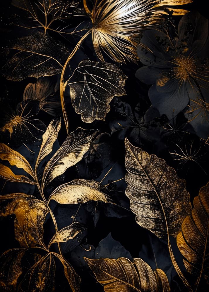 Elegant Gold Botanicals by Justyna Jaszke — canvas wall art