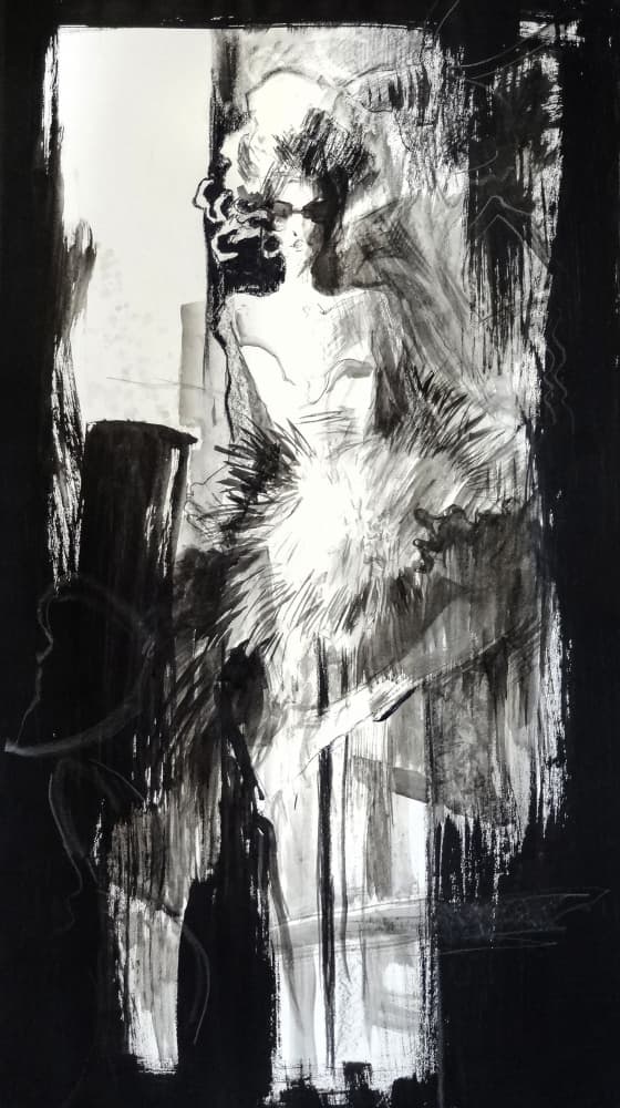 Elegant Dark Portrait by Dora Krincy — canvas wall art