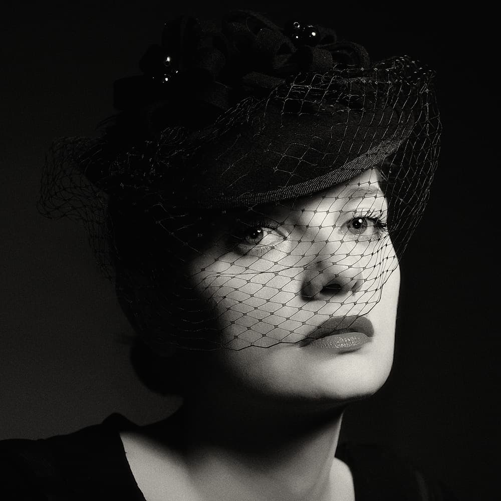 Elegant Veiled Portrait by Alexandra Fira — canvas wall art