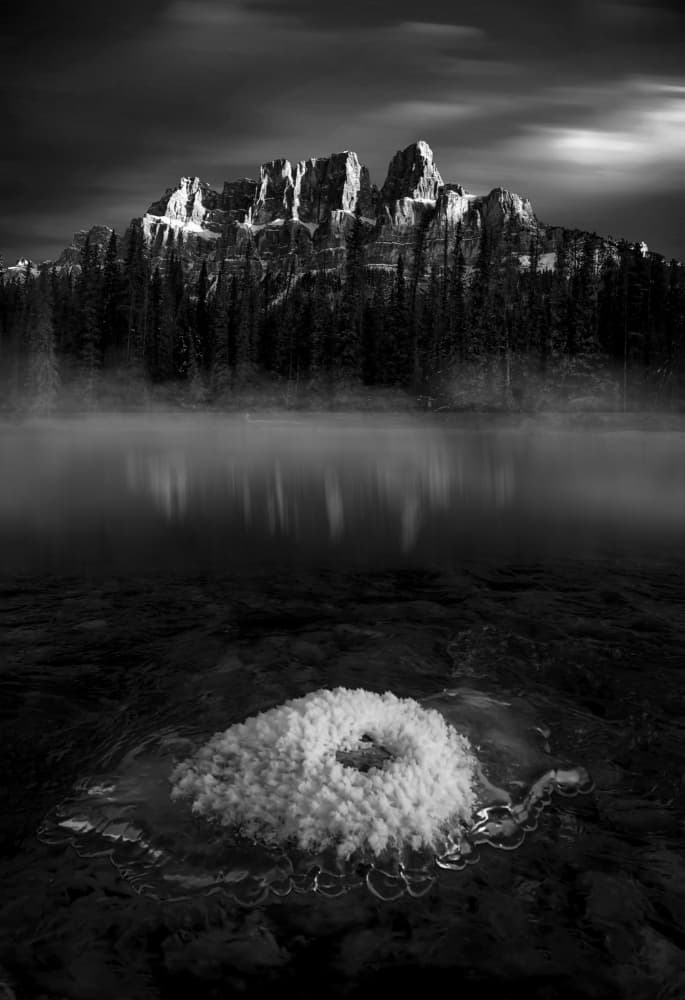 Misty Mountain Landscape by Jiahong Zeng — canvas wall art