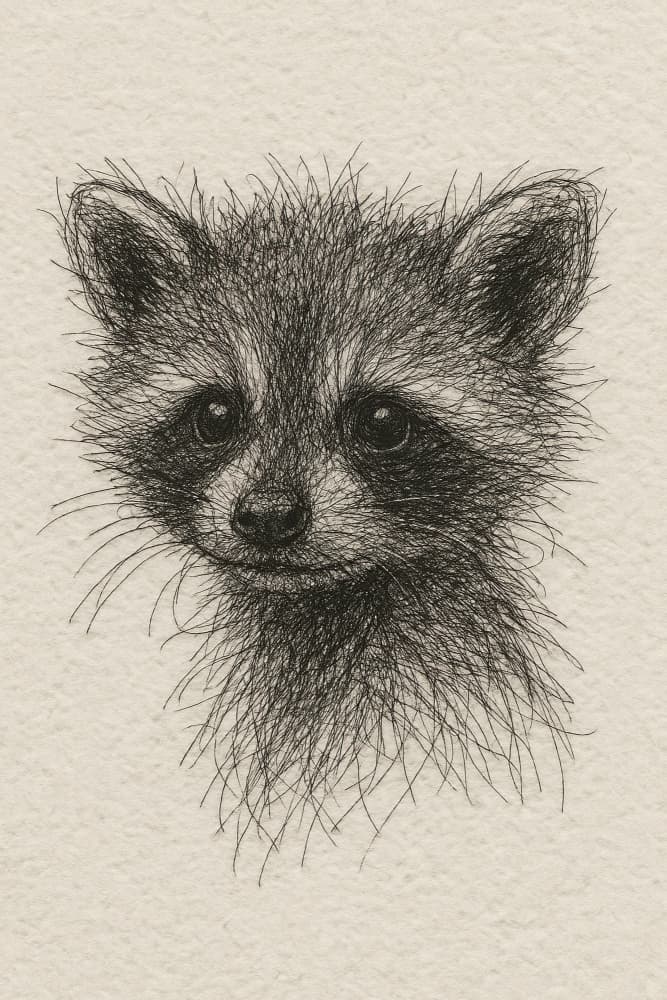 Curious Baby Raccoon by Natalie Bruns — canvas wall art