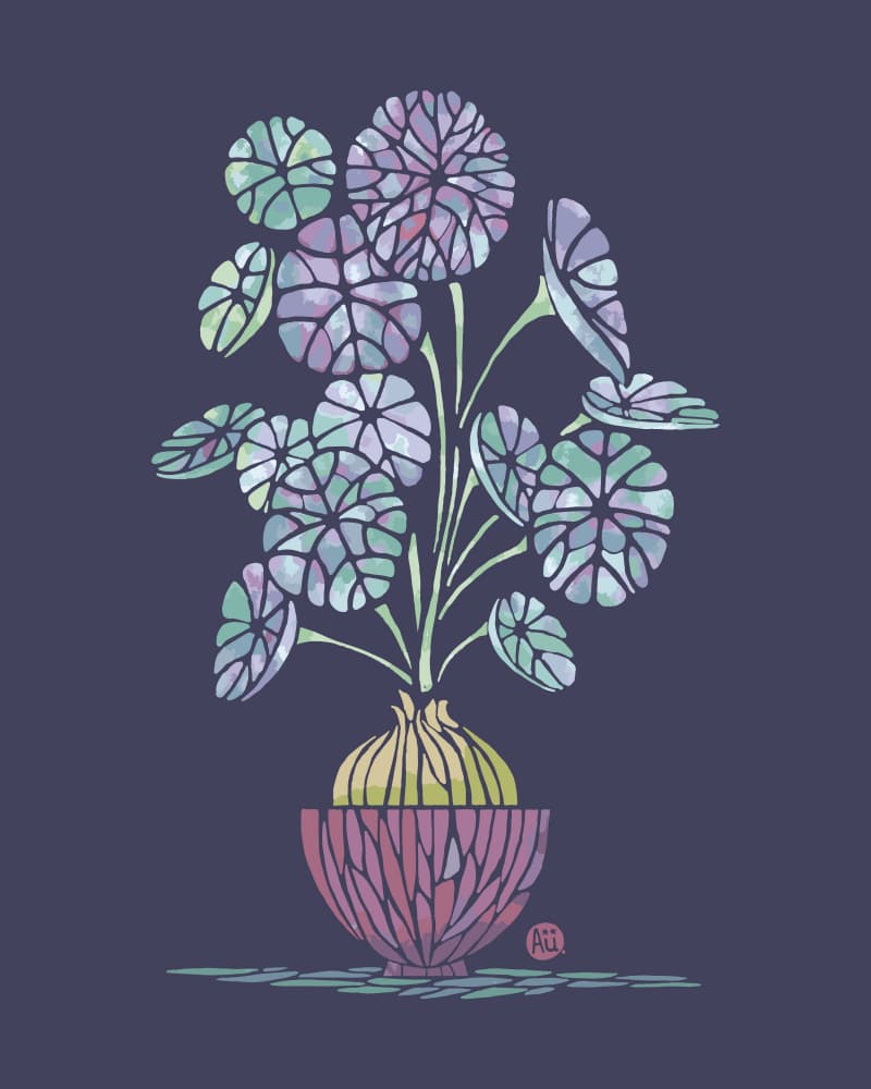 Stylized Pastel Plant by Aia Ueno — canvas wall art