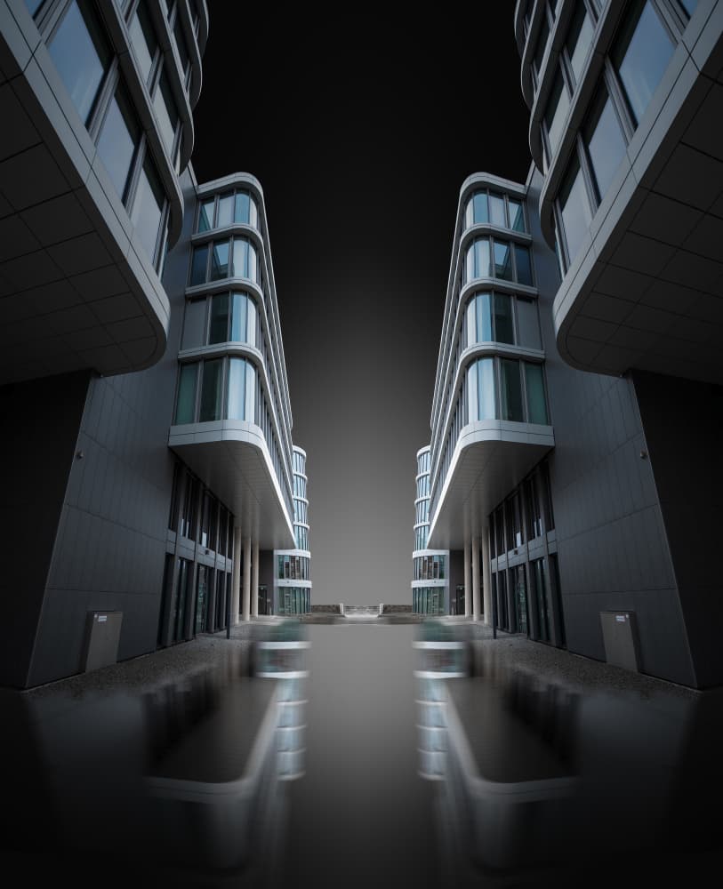 Modern Symmetrical Architecture by Jörg Vollrath — canvas wall art