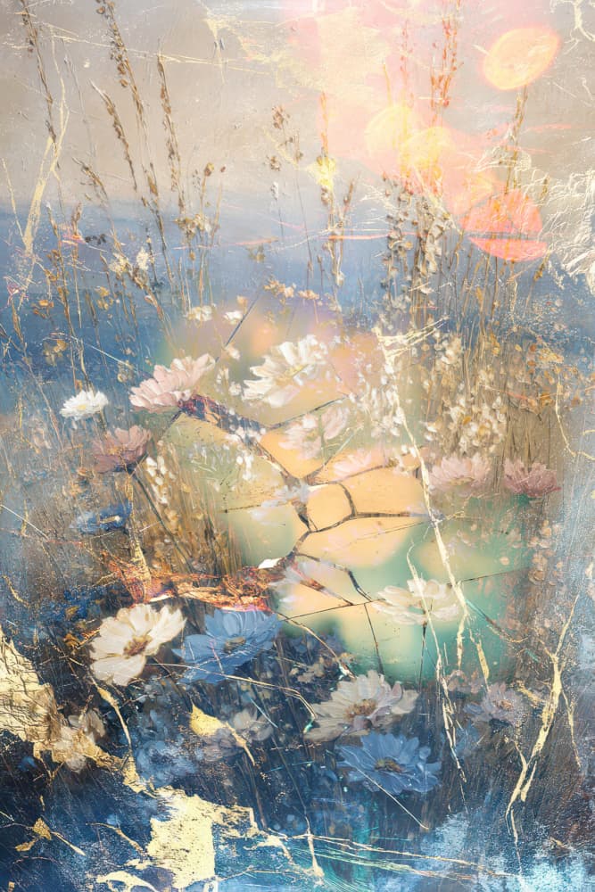Golden Meadow Flowers by Rafal Kulik — canvas wall art